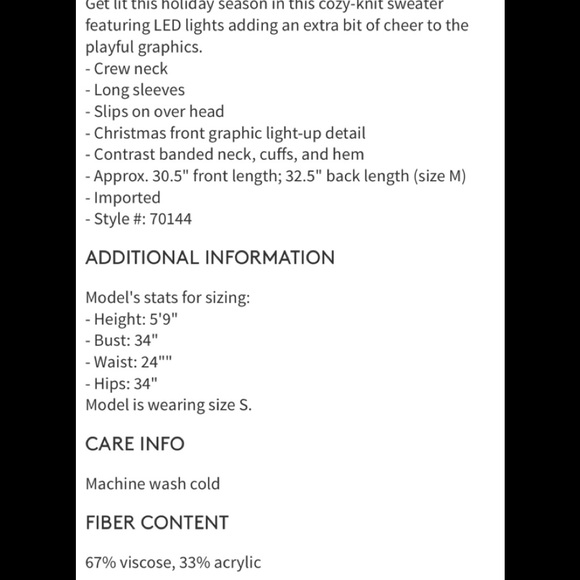 Honeydew LED “Lets Get Lit” Tunic Sweater - Picture 5 of 5